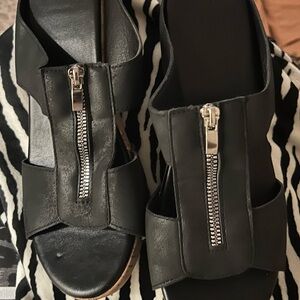 Black Zipper Thigh-High Boots